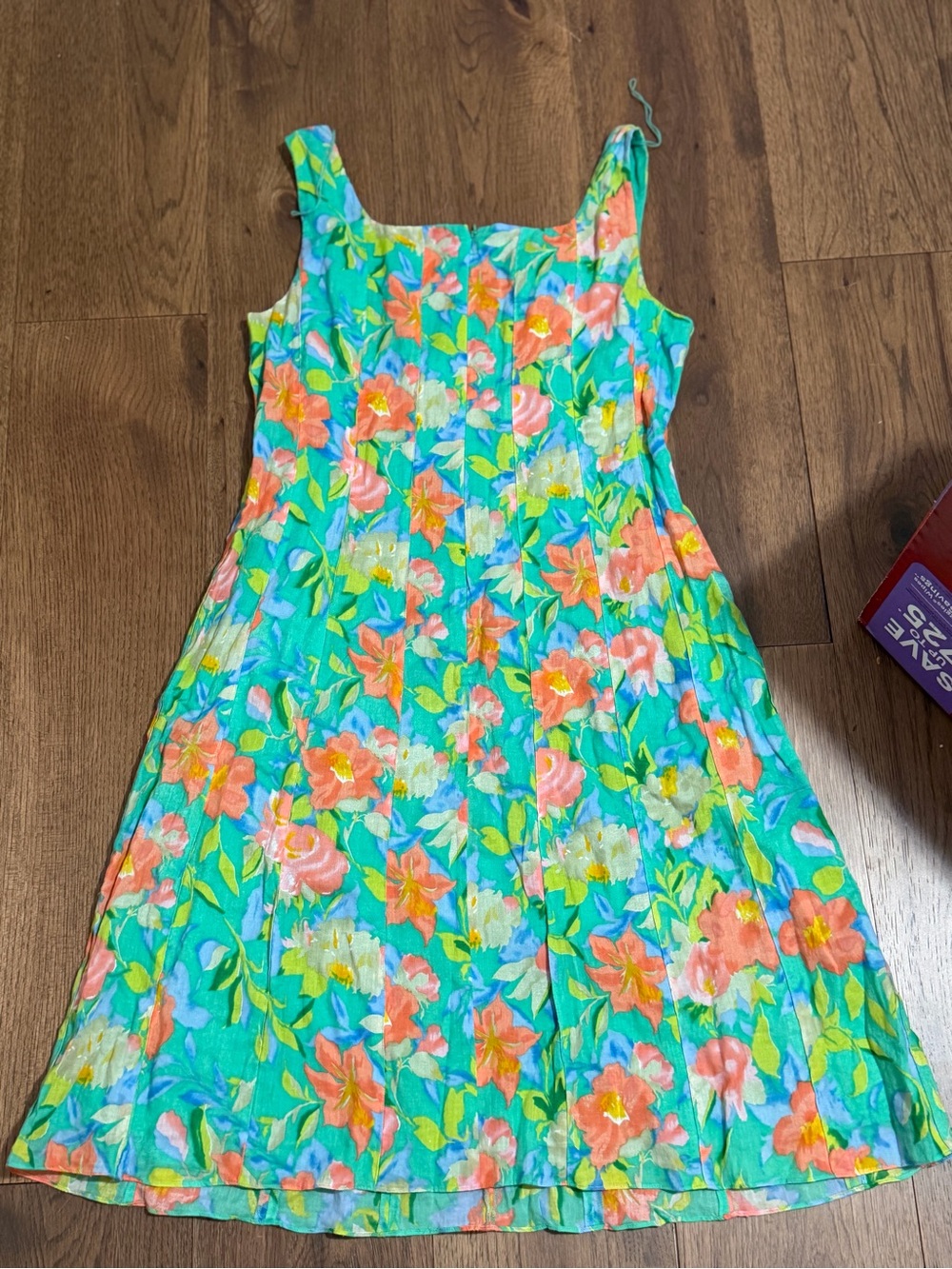Cold Water Creek Cotton Floral Sleeveless Pleated Dress Size 14 Women's